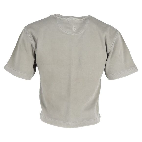 Anine Bing Logo Crop Top in Grey Cotton
